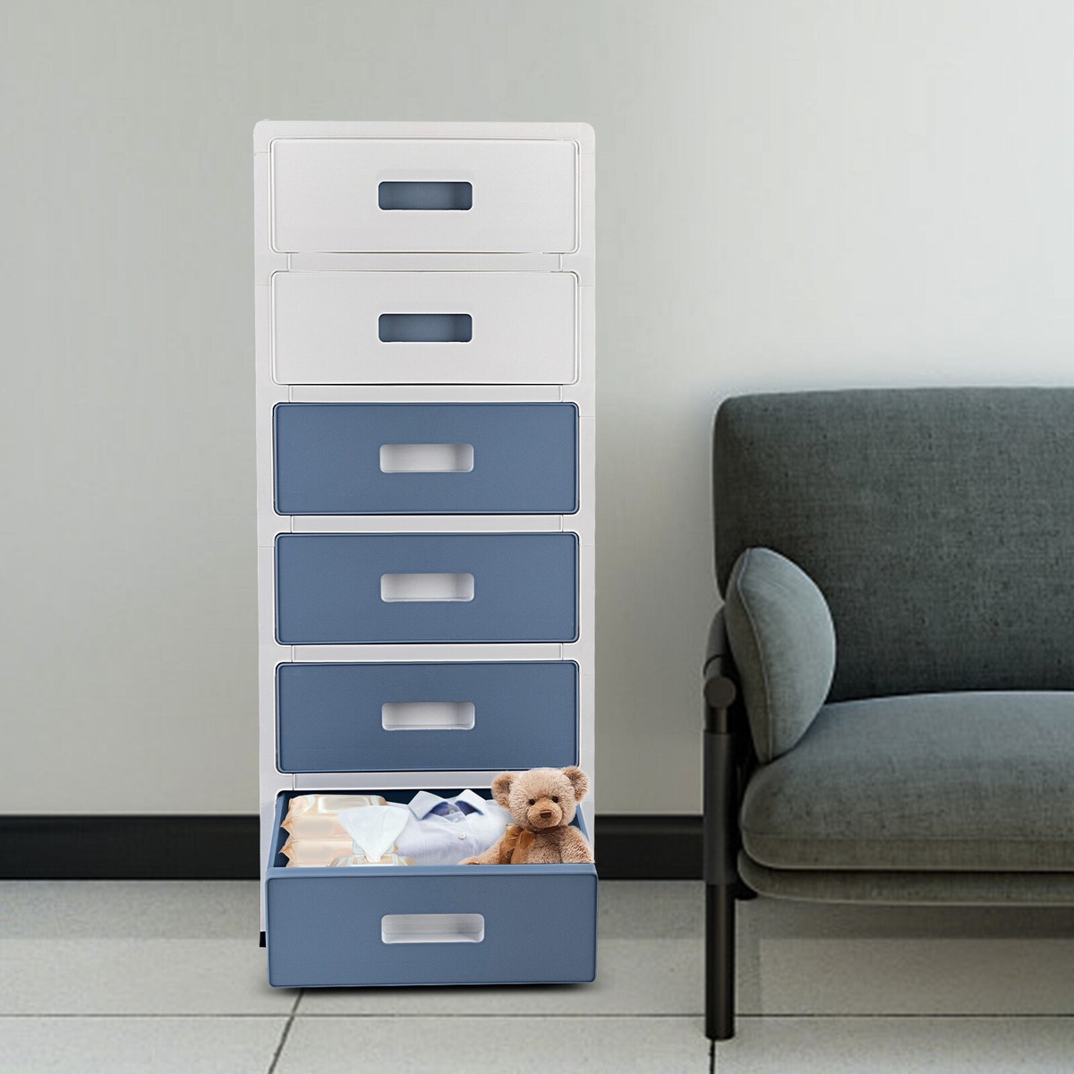 33'' High 6-Drawer Organizer/Household Storage Cabinet Drawer Type 