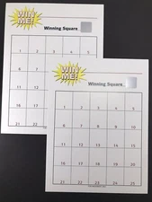 2 Count 25 Square SCRATCH OFF Raffle Board Fund Raiser Winning Gambling Squares