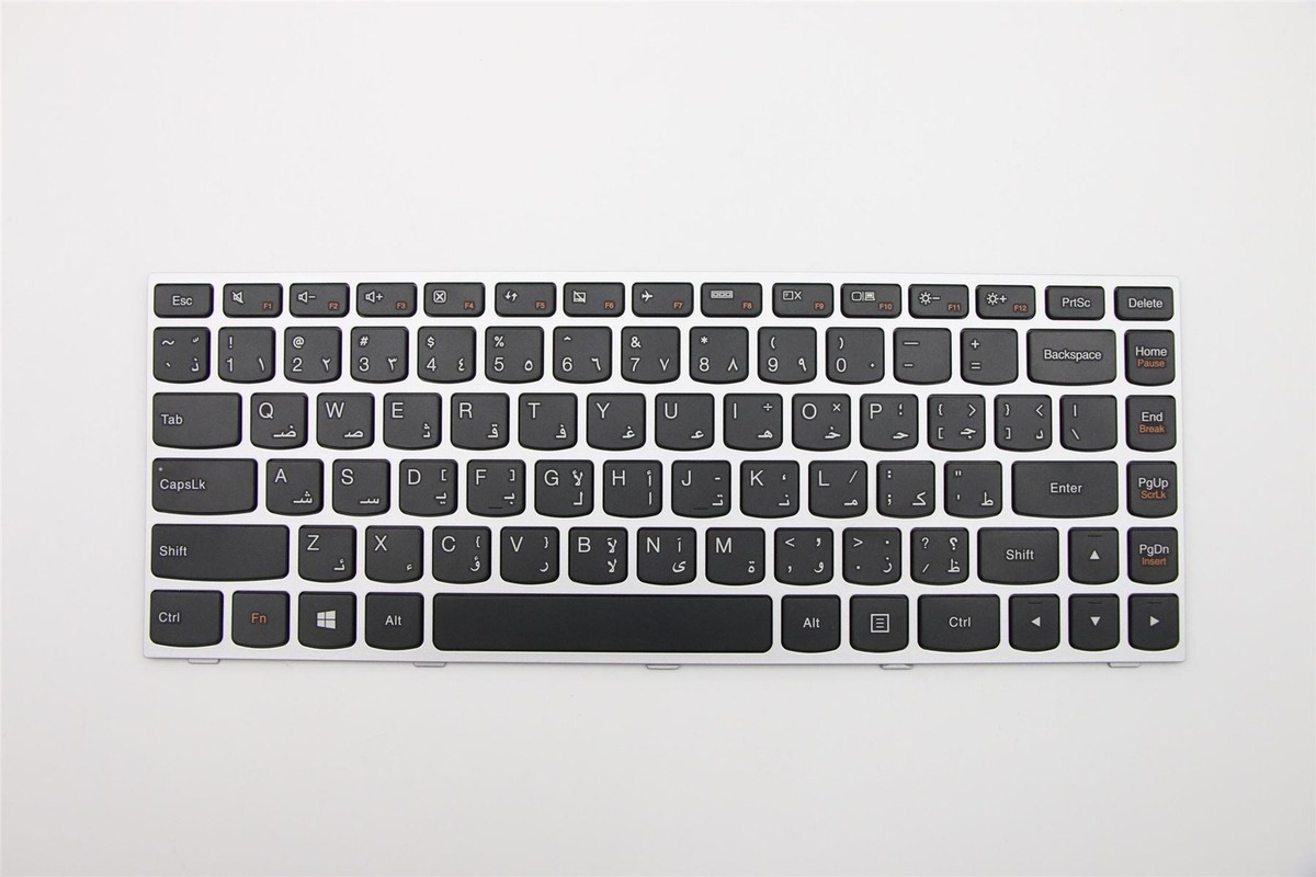 Lenovo Flex 2-14 2-14D Keyboard Arabic Silver Backlit