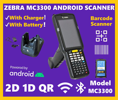  Zebra MC3300 Warehouse Android 2D/1D/QR Scanner, MC330L-GJ4EG4NA w/ Cradle!  