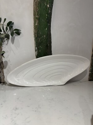 Große Vintage Portugiesische Muschel Muschel Platte Teller Geschirr Meeresfrüchte