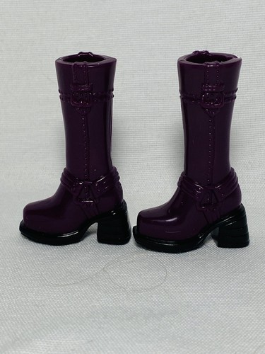 My Scene Barbie Doll Plum Colored Boots Black Sole Knee High - Picture 8 of 8