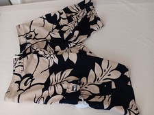 Hawaiian Performance Surf Wear Beige Black Mens 36 Board Shorts Floral Swim
