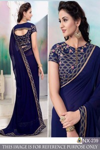 blue saree party wear
