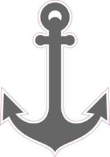 3.5x5 Gray Anchor Sticker Vinyl Vehicle Bumper Window Stickers Tumbler Cup Decal