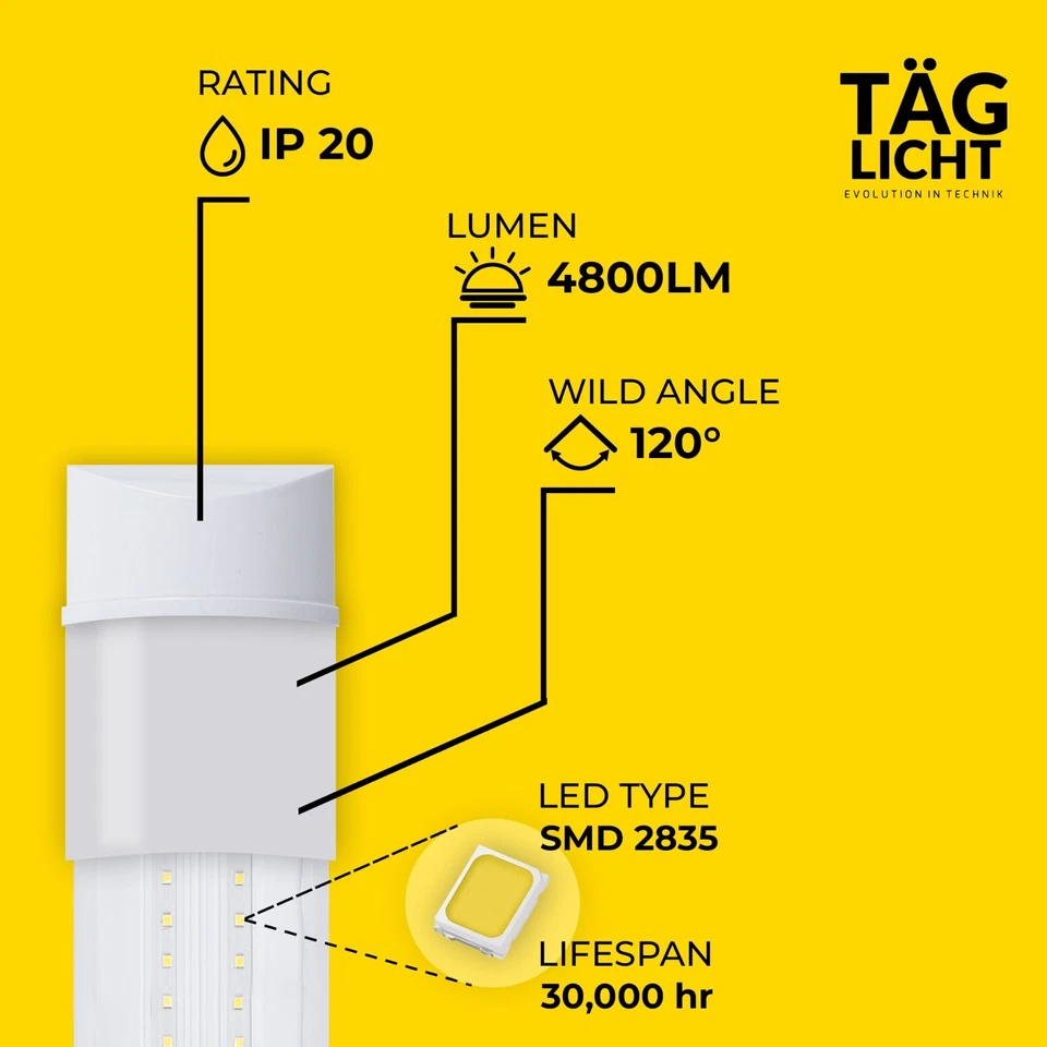 LED Batten Ceiling Lights 6500K 2FT 3FT 4FT 5FT 5.5FT 6FT Strip Lights Offices - Image 4 of 4