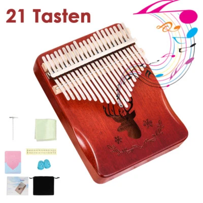 MARKENLOS 21 Tasten Kalimba Daumenklavier Mahagoni Musikinstrument Kinder Erwachsene