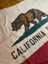 Vintage California Republic State Flag Nylon 47 x 67 "