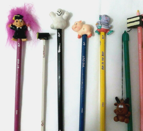 Russ Lot 10 Bleistifte 80er Topper Vintage Sortiment Grad Troll Kuchen Schwein Hirsch Vintage - Bild 2 von 9
