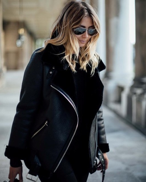 zara aviator jacket black