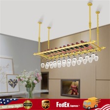 Wine Rack Wall Mounted Glass Holder Bar Kitchen Wine Bottle Goblet Hanging Shelf