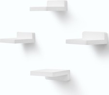 Small Floating Shelves for Wall, Set of 4, Wooden Square Shelf for Small Objects