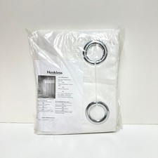 Hookless White Shower Curtain with Snap In Liner Window NWT 71x74 NIP