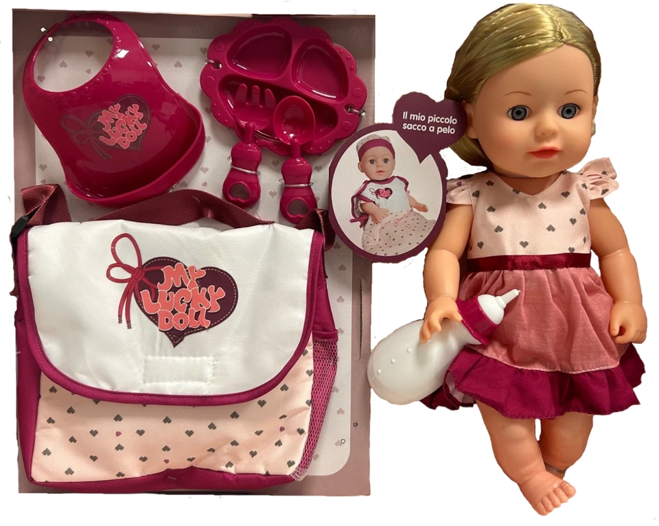 Bambola che Beve e fa Pipì Bambola Parlante con Biberon Set Pappa e Accessori - Immagine 4 di 4