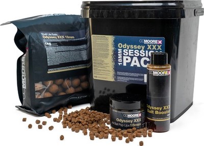 CCMoore Odyssey XXX Session Pack 18mm Bolies Pellets Bait Booster Pop Ups Eimer