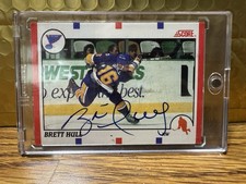 2010-11 1990-91 Score - Brett Hull #300 Recollection Collection Auto #4/5 French