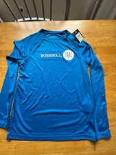 NWT Blue Under Armour Logo Long Sleeve Shirt Youth M Lightweight Baseball
