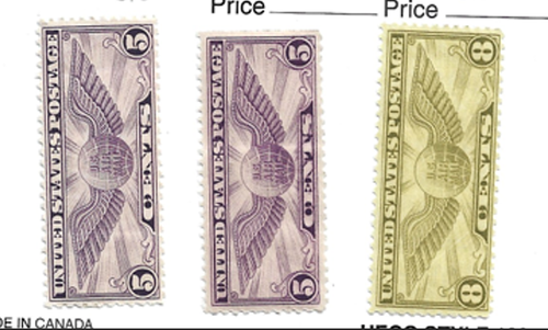 1930-32 Airmails: Winged Globe - C12 MNH/ C16 MVLH/C17 MNH