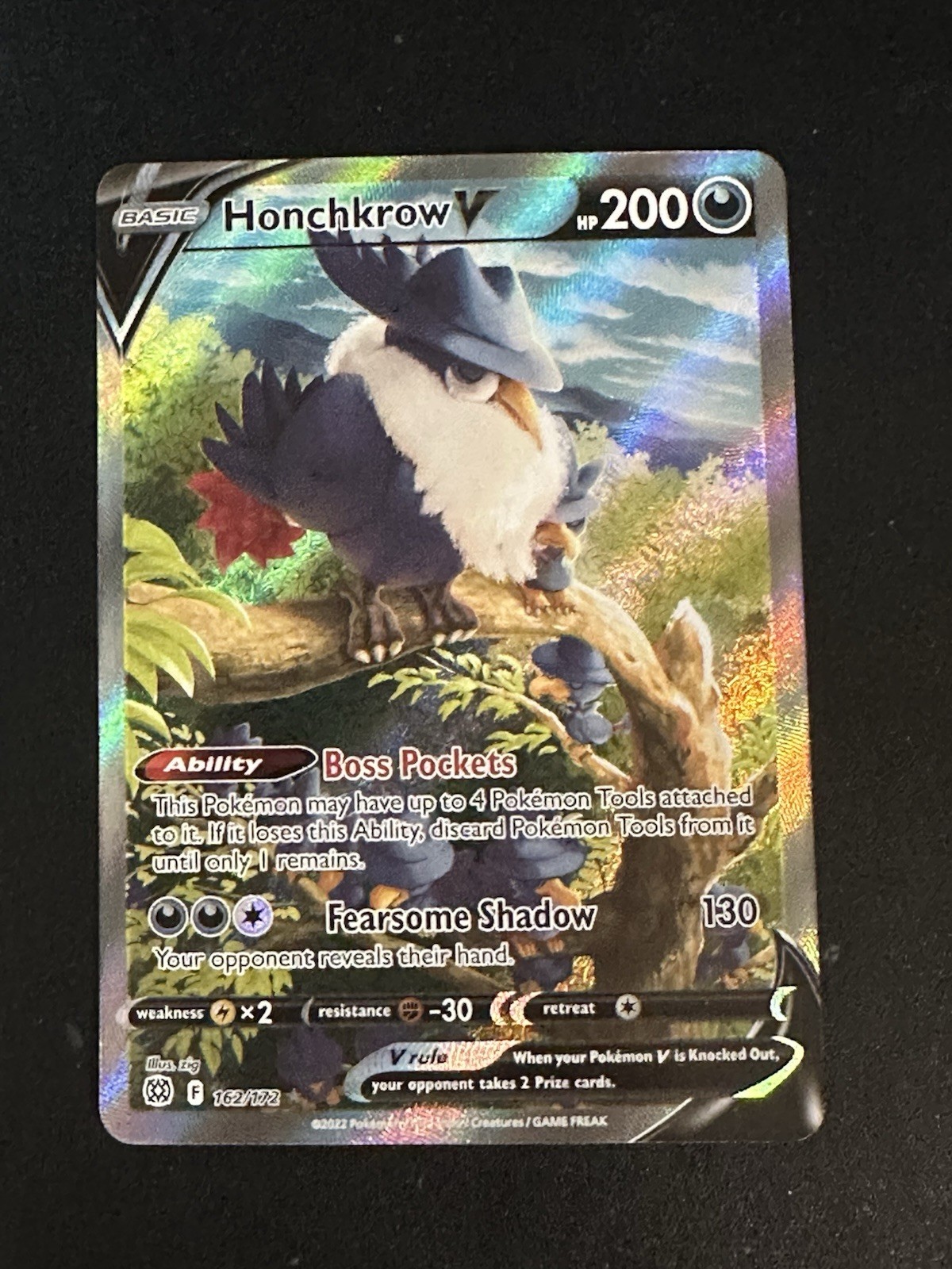 Honchkrow V 162/172 Pokemon Brilliant Stars Alternate Full Art Holo NM
