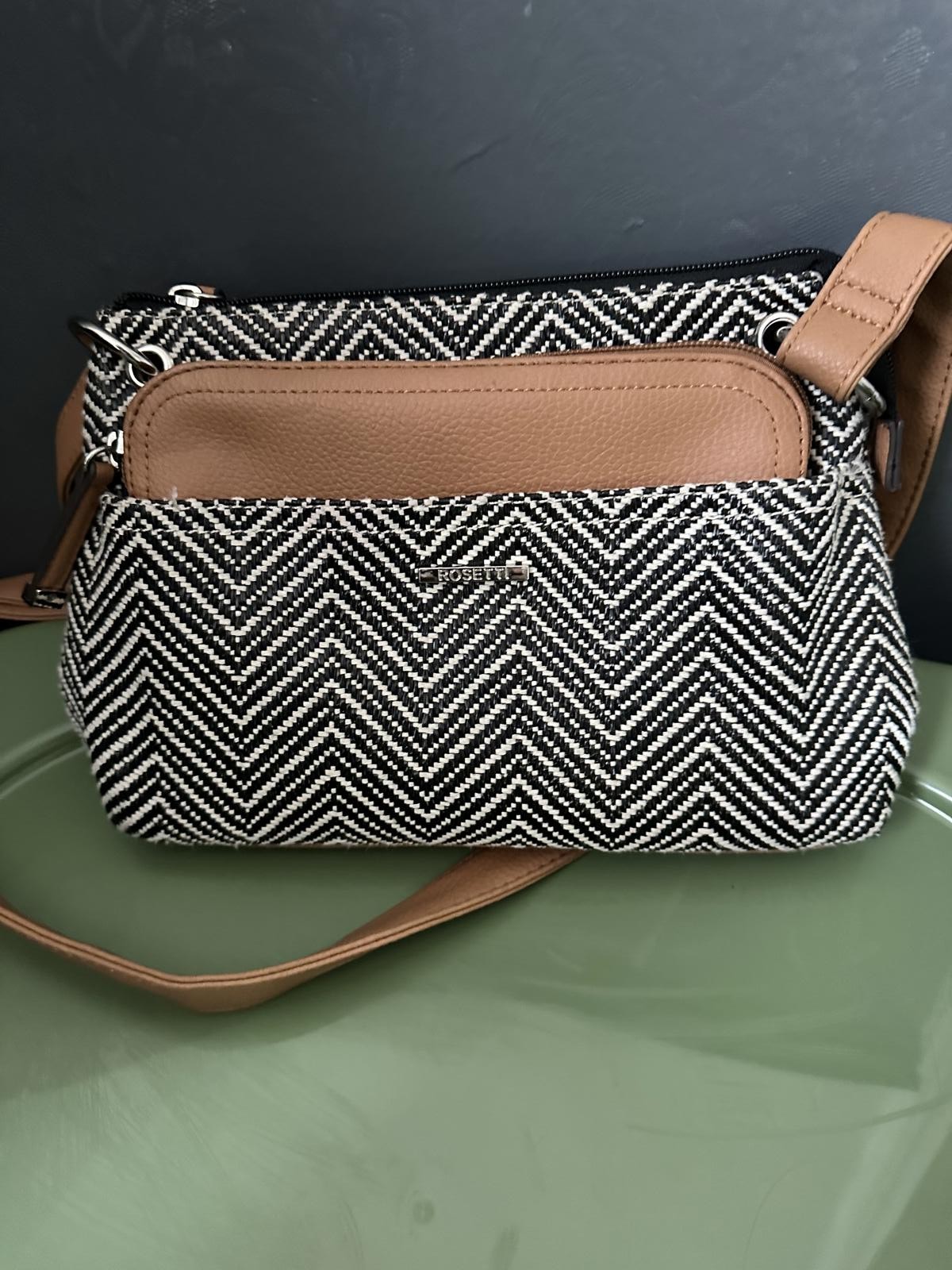 Chic Rosetti Herringbone Pattern Crossbody Bag - image 1