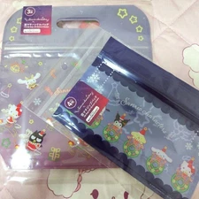 Sanrio Christmas Zip Bags 7-Type Set 3 Handle Bags 4 Zip Bags with Gusset