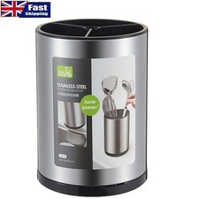 Extra Large and Sturdy Rotating Black Utensil Holder Caddy Rust Proof Kitchen