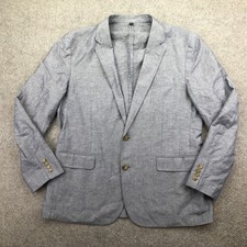 J.Crew Ludlow Blazer Mens 44R Blue Cotton Linen Baird McNutt Slim Sport Coat