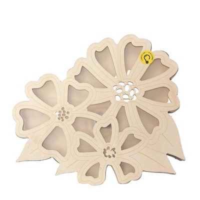 Make Market DIY LED Plywood Décor   Triple Flower (10'' H × 9'' W, Wall Hangable)