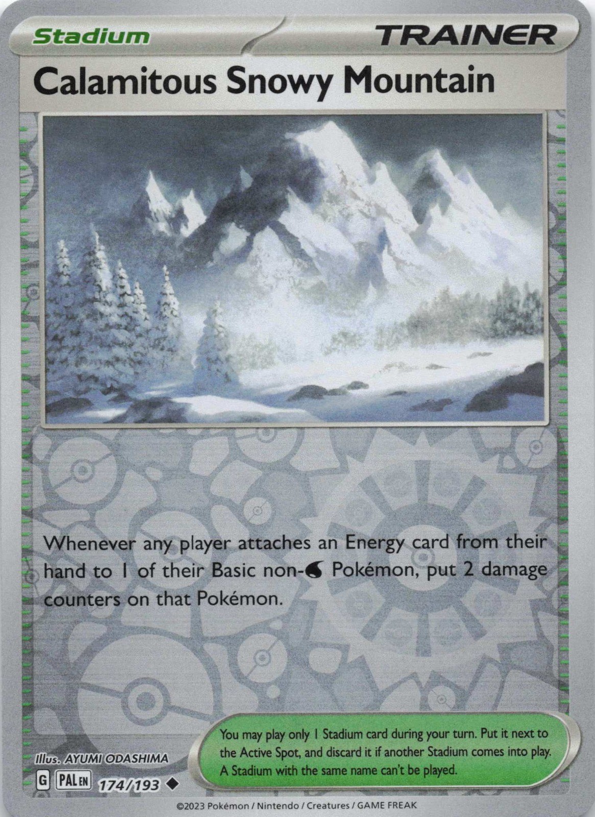 Calamitous Snowy Mountain 174/193 SV02: Paldea Evolved Reverse Holo NM Pokemon