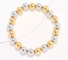 David Markstein Silver/Golden Bronze 10mm Beaded Bracelet Avg/large