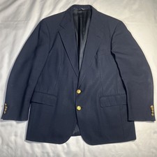 Ralph Lauren Polo University Club Blazer Sport Coat 46R Navy Blue Gold Buttons