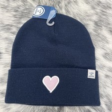 Life is Good Beanie Navy With A Pink Heart OS