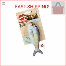 SPOT Fanatic Fish - Plush Cat Toy with Catnip and Crinkle Sound, Realistic Looki