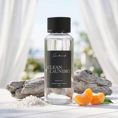 Scentiment Clean Laundry 20ml Diffuser Oil Mineral Salt Mandarin Drift Wood