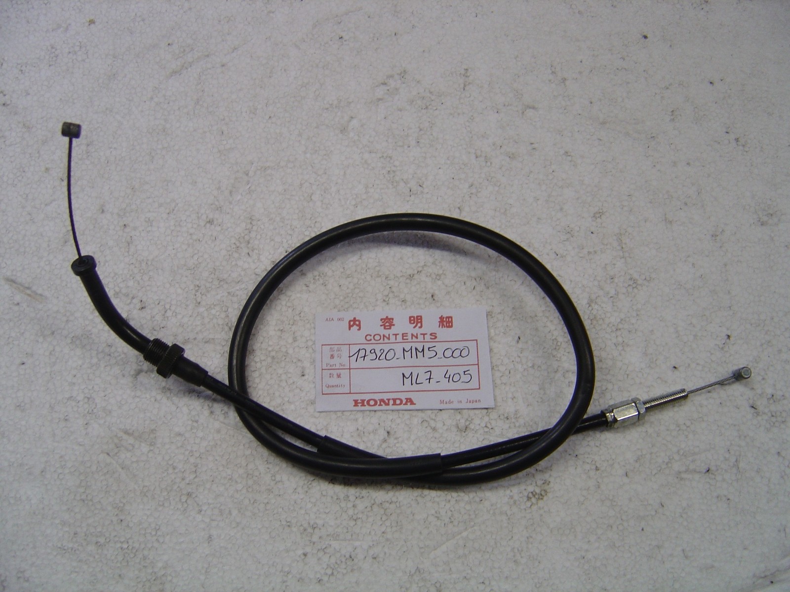 Câble gaz retour CBR1000 87-88 pièce moto Honda 17920-MM5-000 noire