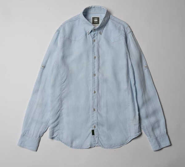Men G-Star Raw Shirt Blue Linen 38 / M / 46
