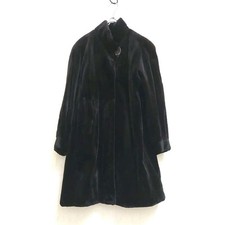 SAFURON Shared Mink Fur Coat Dark Brown Free Size 90cm Length