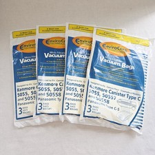 12 Micro Filtration Vacuum Bags for Kenmore Canister Type C 5055, 50557, 50558