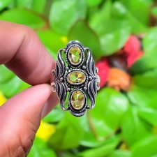 Citrine Gemstone Handmade 925 Sterling Silver Jewelry Ring Size 6 For Her f171