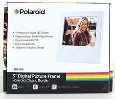 Polaroid 5" High Digital Resolution Screen Classic Frame PDF-500 White NEW