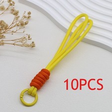 Yellow 10PCS Mobile Phone Lanyard Keychain Universal Car Key Chain Pendant Gift