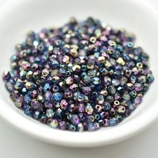 Fire polish 3mm 100 beads Sunny Magic Royal Czech Glass