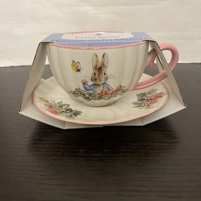 NIP BEATRIX POTTER Peter Spring Floral Teacup & Saucer Set