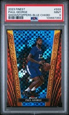 2023 TOPPS FINEST SHOWSTOPPERS BLUE CHECKERBOARD #SS9 PAUL GEORGE 93/99 PSA 9