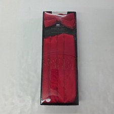 Pronto Uomo Bow Tie  Cummerbund Set Mens OS Red Silk Formal Tuxedo Accessory