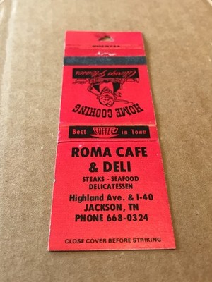 Vintage Roma Cafe & Deli - Jackson, Tennessee - Matchcover, Matchbook