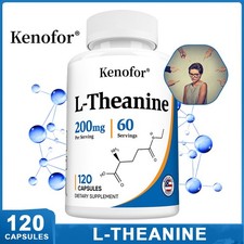 L-Theanine 200mg Promote Relaxation Support Stress Supplement 30/60/120 Capsules