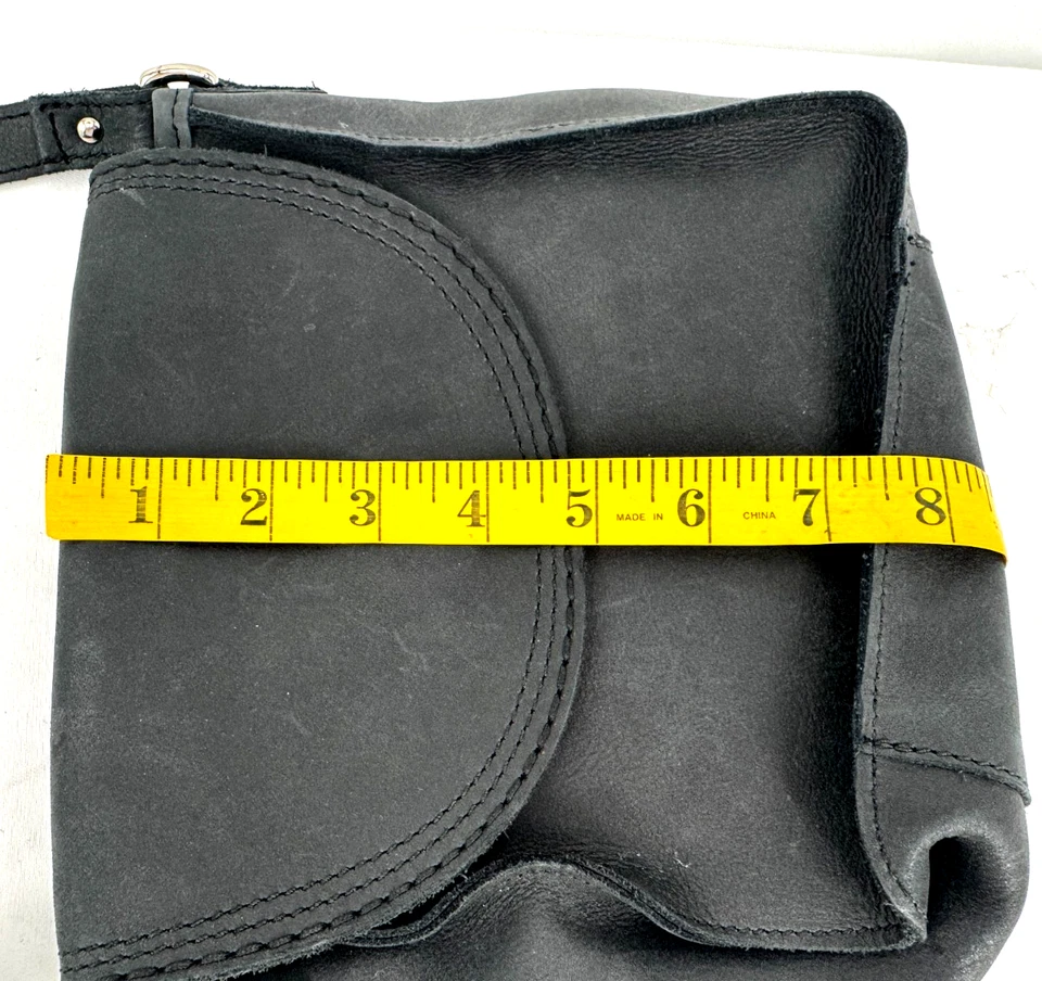 Винтажный корни Канада темно серый из натуральной кожи через плечо сумочка наплечная сумка - Изображение 4 из 4
