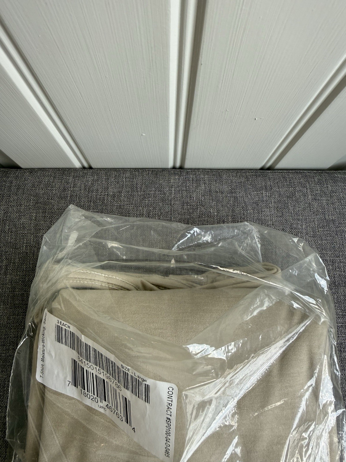 DSCP T-Shirt 3-pack Crew Neck Moisture Wicking Size Large Sand Color Made In USA