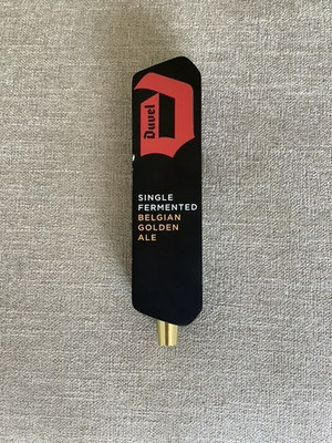 Duvel Brewery Beer Tap Handle: Single Fermented Golden Belgian Ale. 9.5''